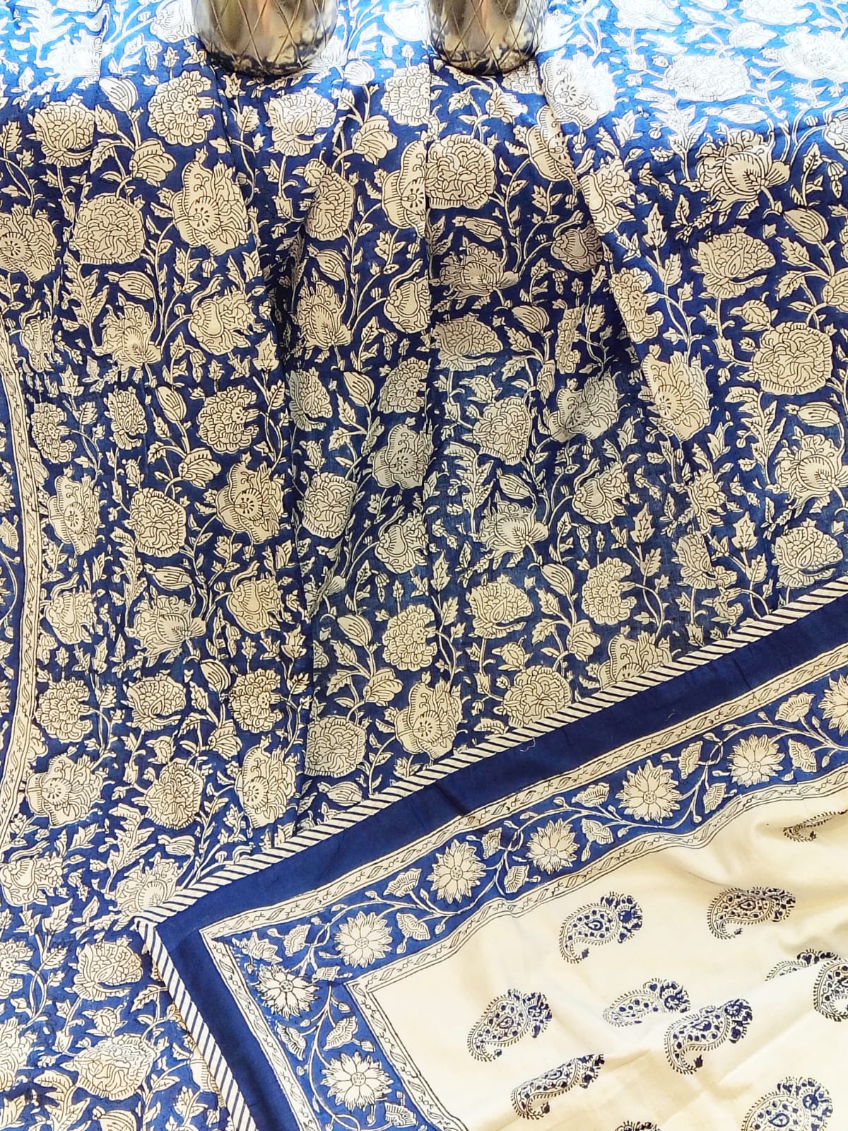 Neel Kamal Hand Block Reversible Dohar