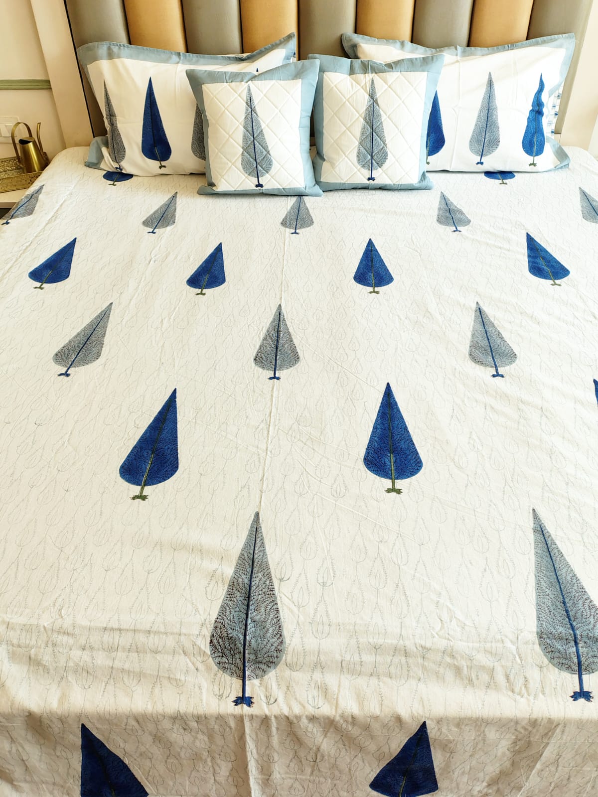 Blue Pine Hand Blocked Wedding Set