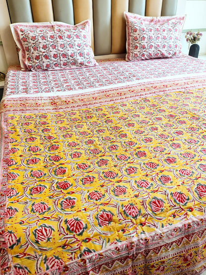 Red Lily Matching Bedsheet & Dohar Set