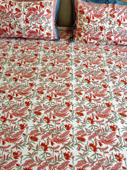 White Peacock Matching Bedsheet & Dohar Set