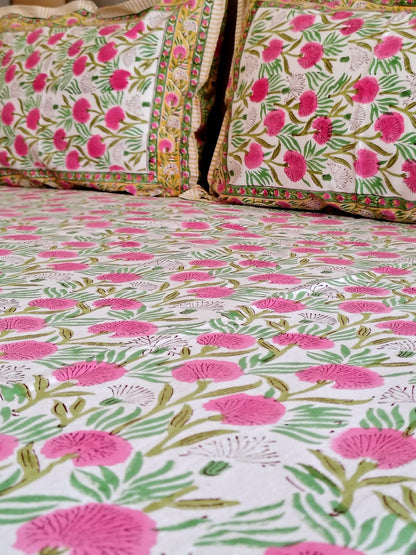 Pink Blossom Matching Bedsheet & Dohar Set