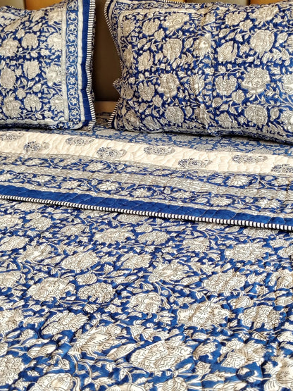 Neel kamal Block Print Bedsheet and Bedcover Combo - 6 Piece Combo