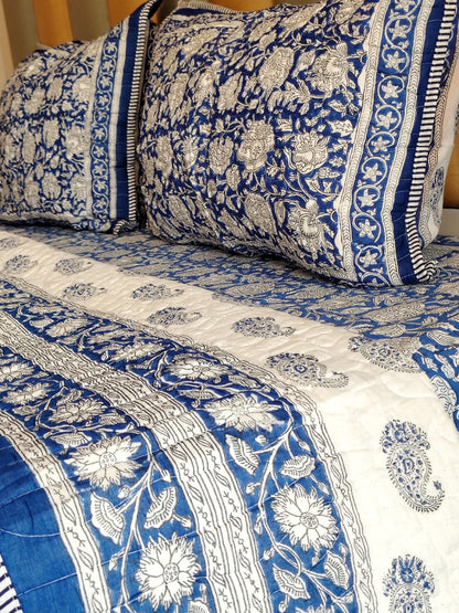 Neel kamal Block Print Bedsheet and Bedcover Combo - 6 Piece Combo