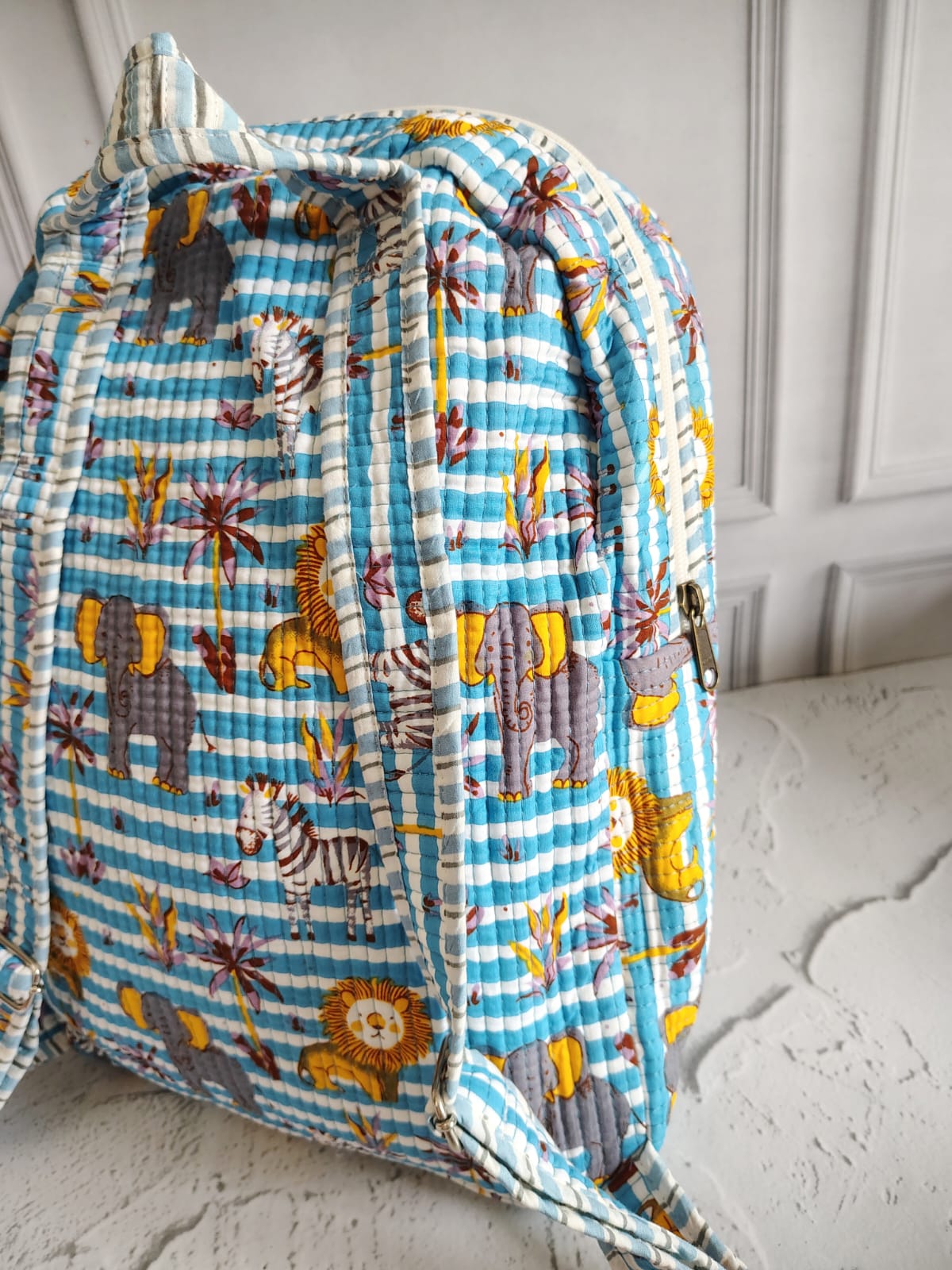 Hand Block Printed Backpack