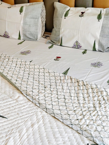 White Pine Hand Block Reversible Single Bed Quilt