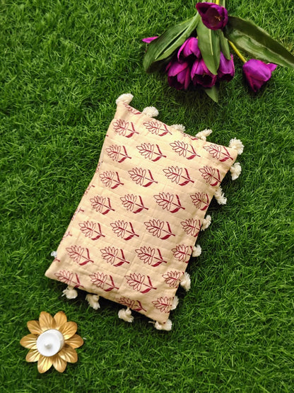 Hand Block Printed Flat Pouches with Zip