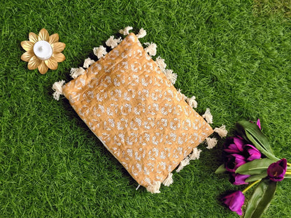 Hand Block Printed Flat Pouches with Zip