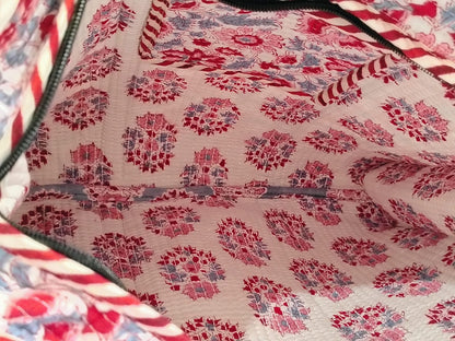 Medium Size Hand Block Tote Bag with Zip