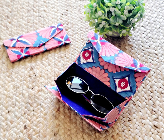 Block Printed Foldable Sleek Sunglasses Cover