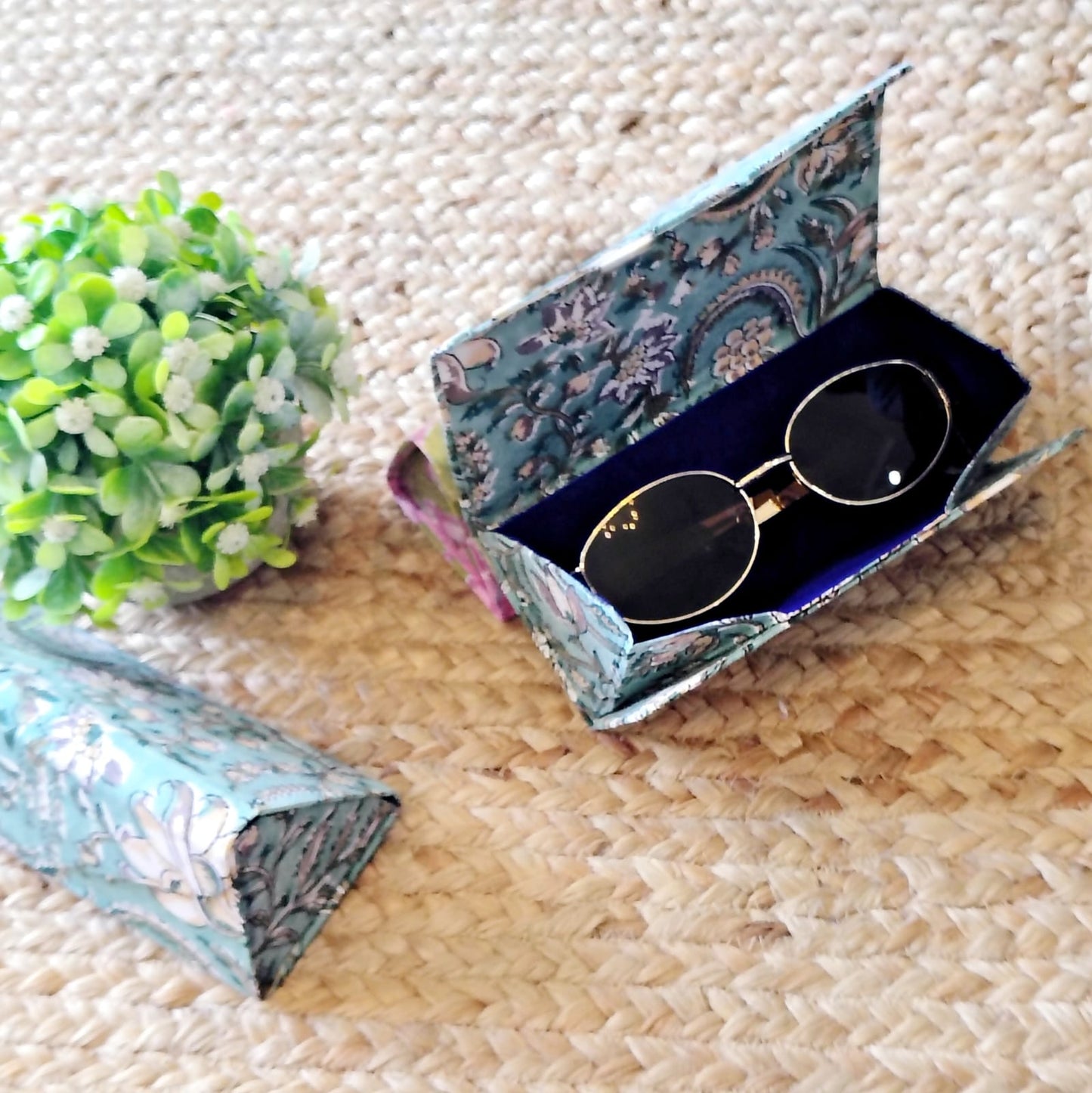 Block Printed Foldable Sleek Sunglasses Cover