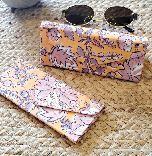 Block Printed Foldable Sleek Sunglasses Cover
