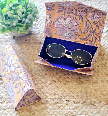 Block Printed Foldable Sleek Sunglasses Cover