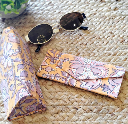 Block Printed Foldable Sleek Sunglasses Cover