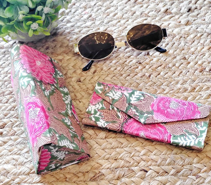 Block Printed Foldable Sleek Sunglasses Cover