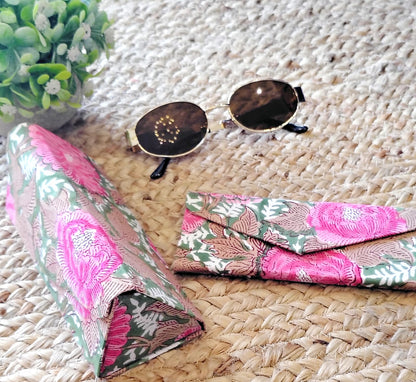 Block Printed Foldable Sleek Sunglasses Cover