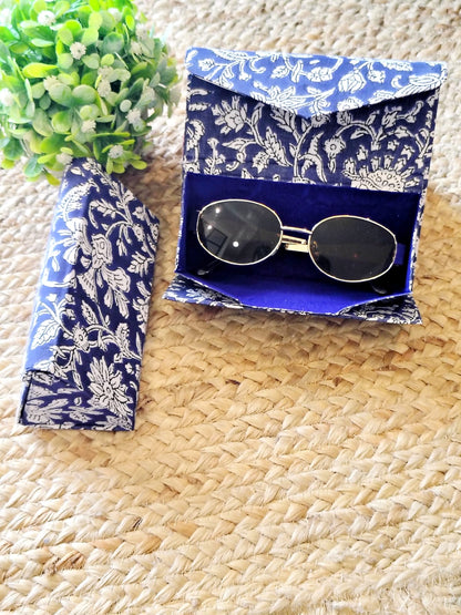 Block Printed Foldable Sleek Sunglasses Cover
