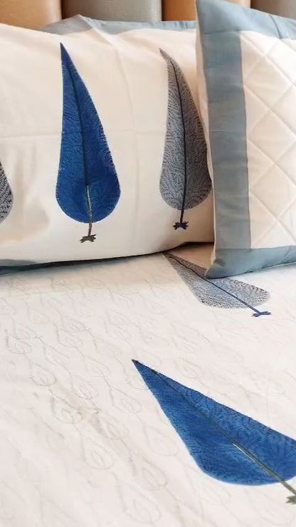 Blue Pine Hand Blocked Wedding Set